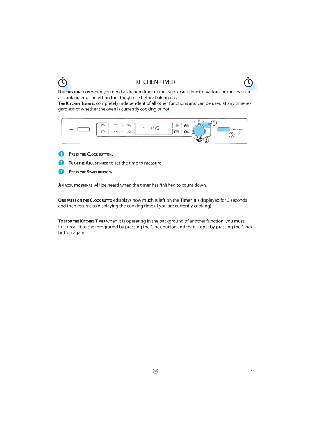 Whirlpool JT 366 manual Kitchen Timer, Turn the Adjust Knob to set the time to measure 