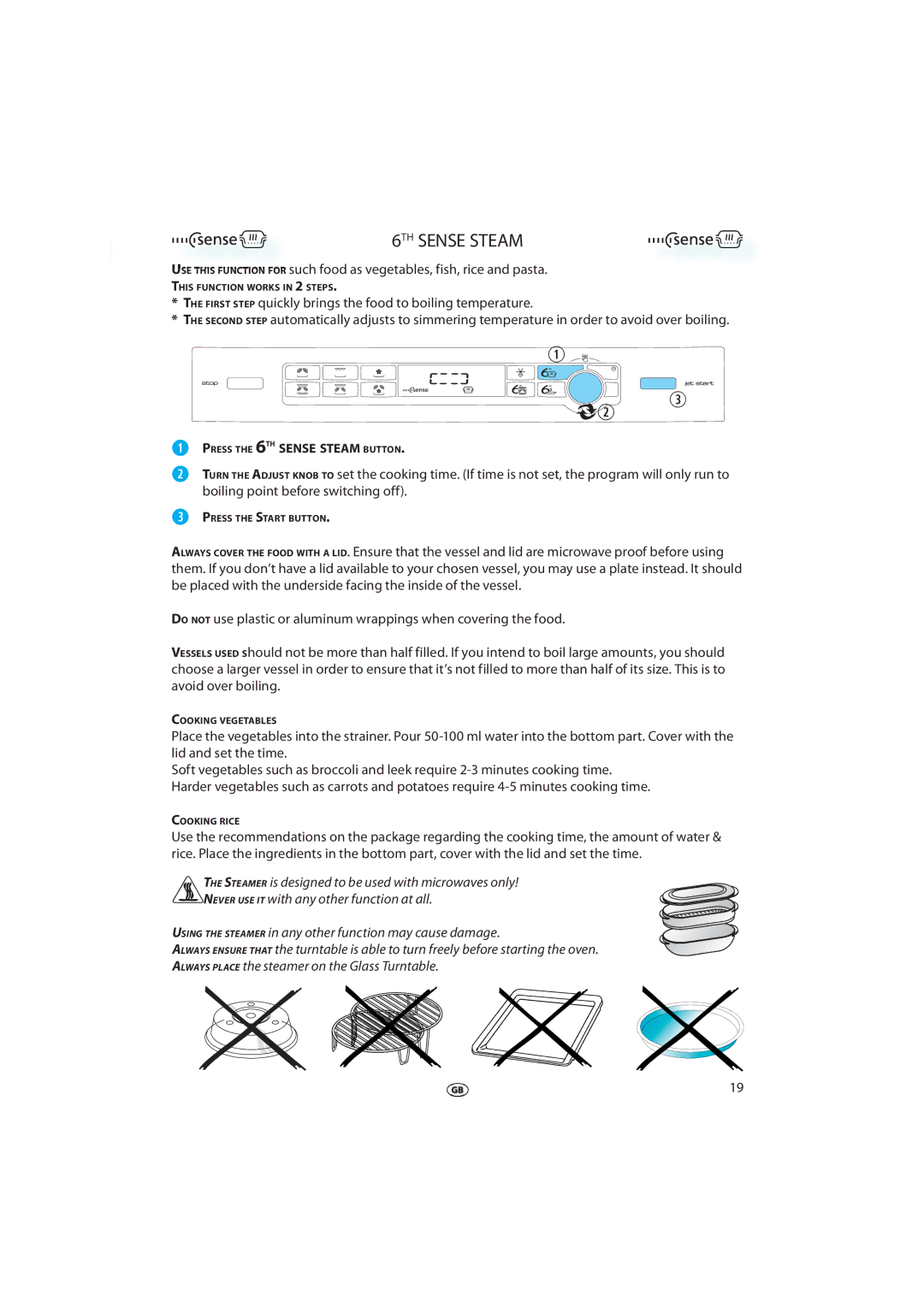 Whirlpool JT 369 manual 6TH Sense Steam 