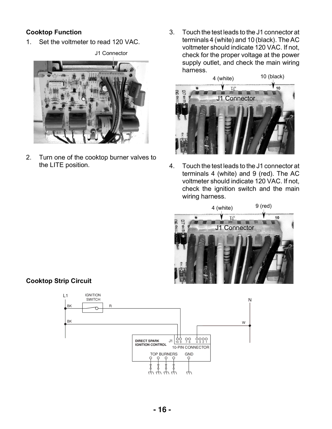 Whirlpool KR-28 manual Cooktop Function, Cooktop Strip Circuit 