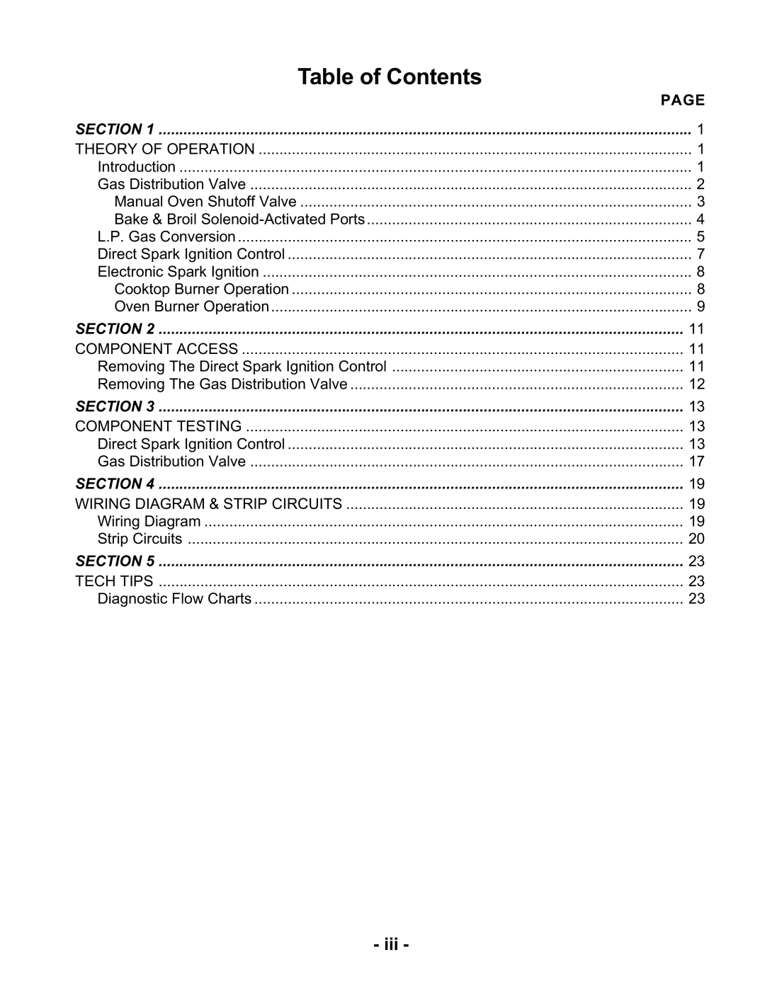 Whirlpool KR-28 manual Table of Contents 