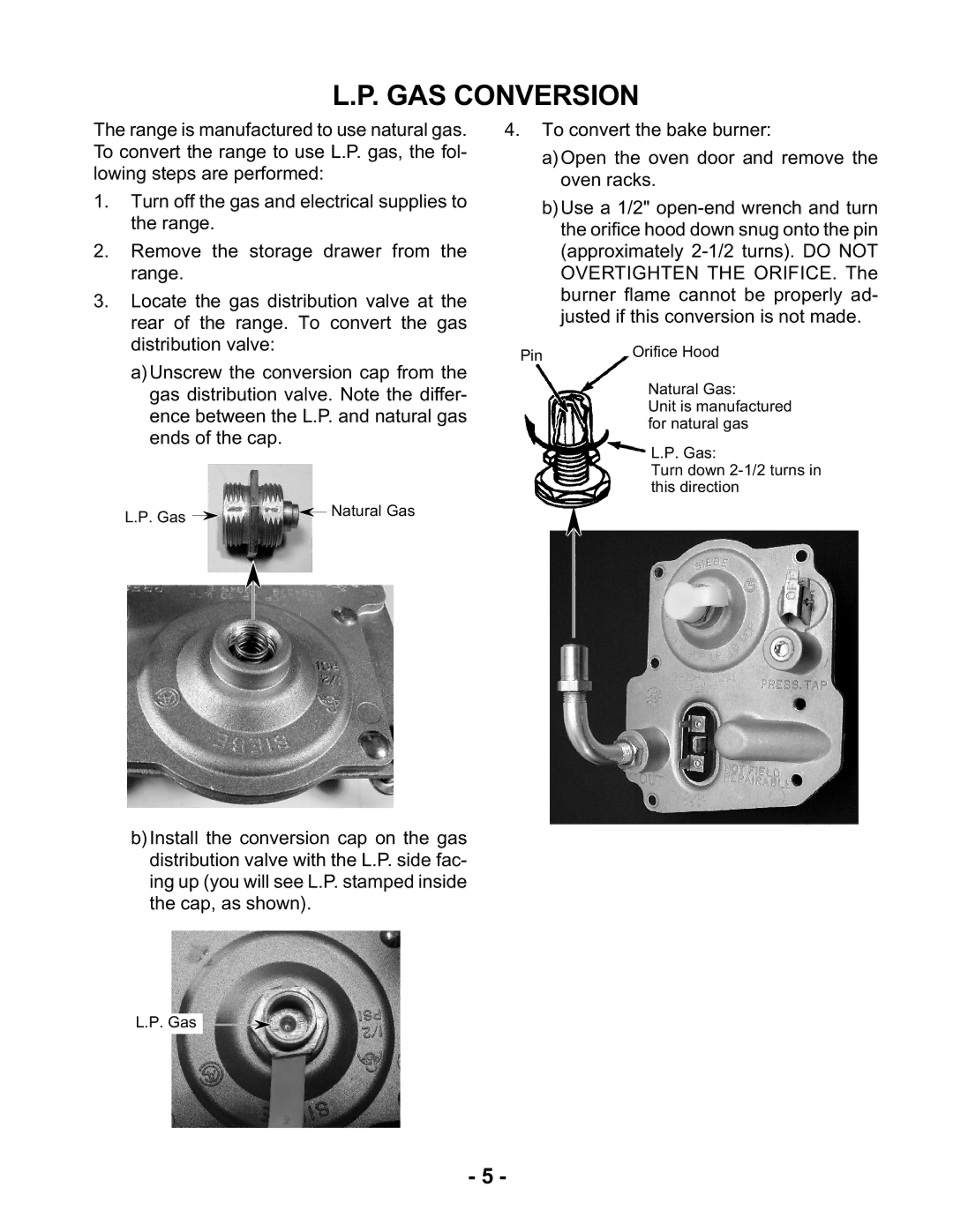 Whirlpool KR-28 manual GAS Conversion 