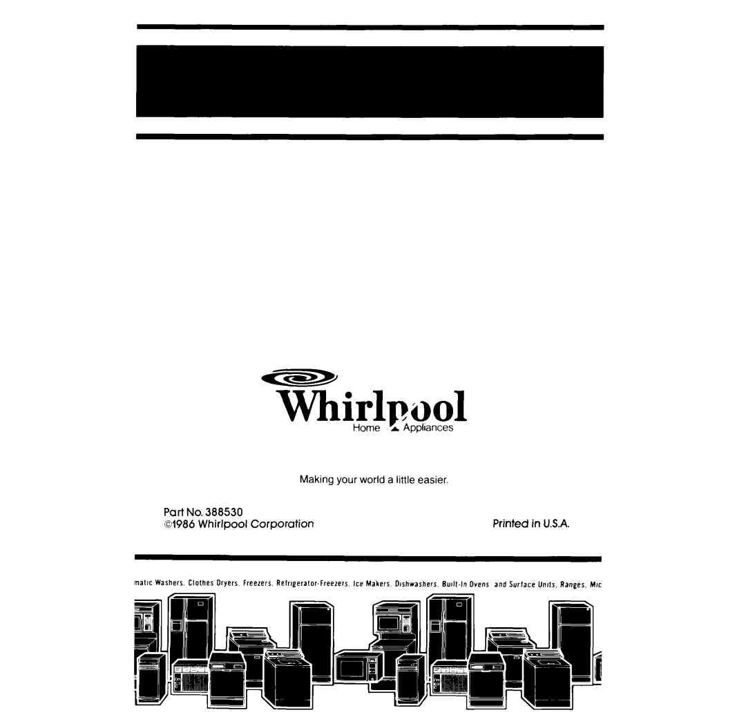 Whirlpool LA3300XP manual YLirlnool 