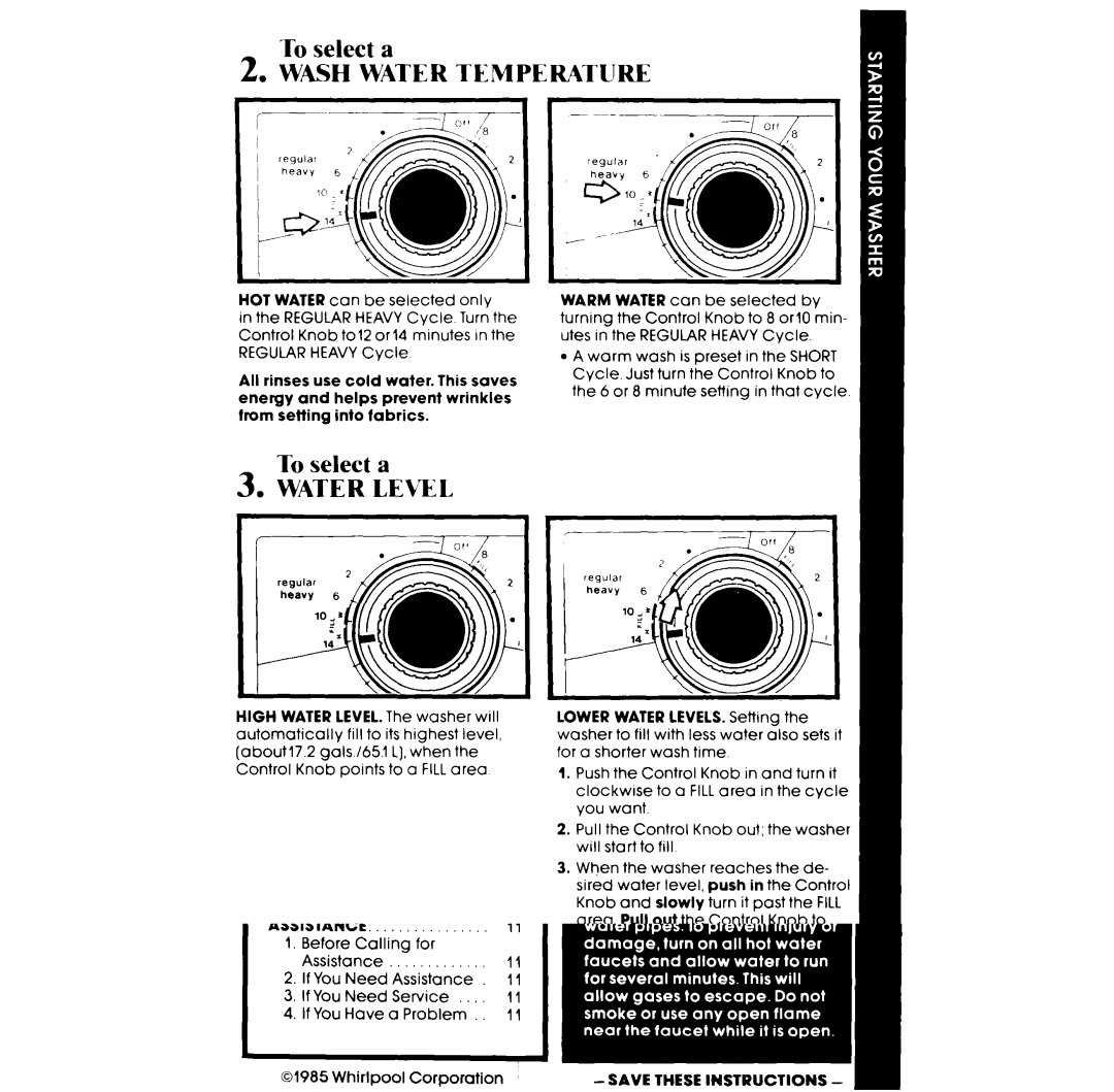 Whirlpool LA33OOXP manual Wash Water Temperature 