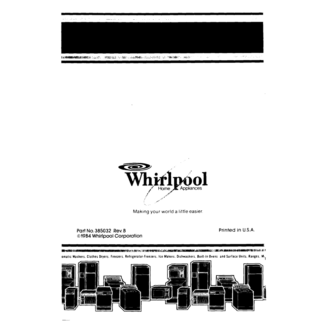 Whirlpool LA34OOXM manual 