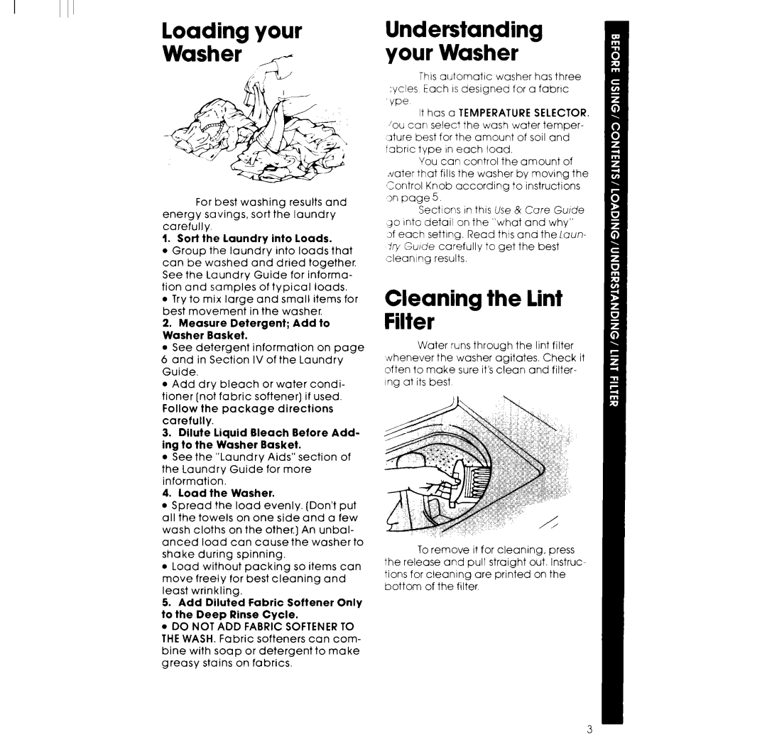 Whirlpool LA4OOOXK manual Loading your, Cleaning the lint Filter 