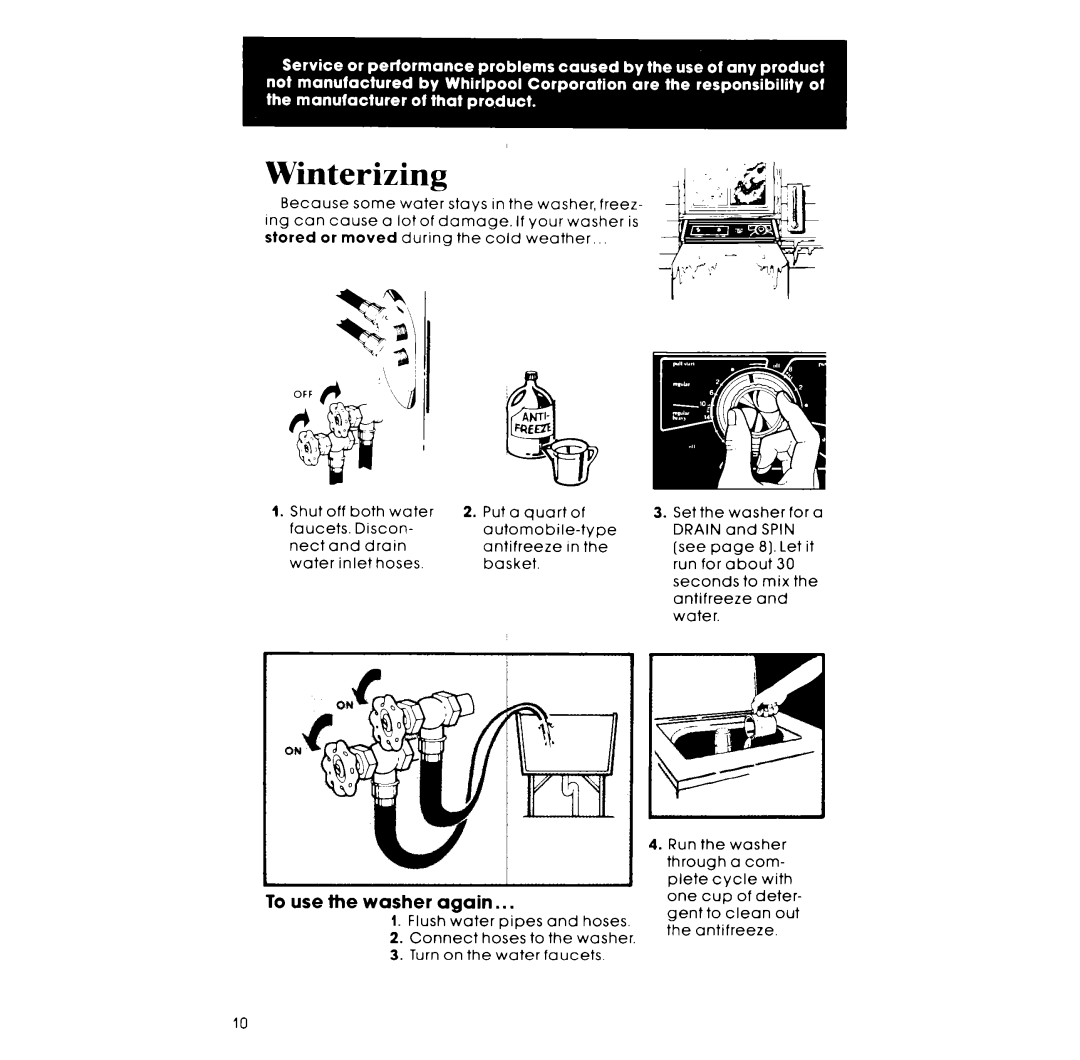 Whirlpool LA50000XP manual A4--1P++v, Winterizing 