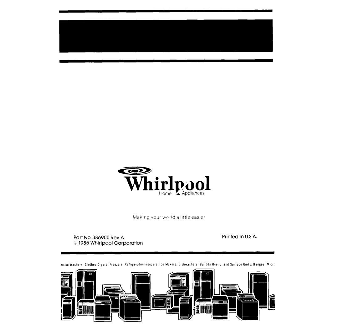 Whirlpool LA50000XP manual Whirlp001 