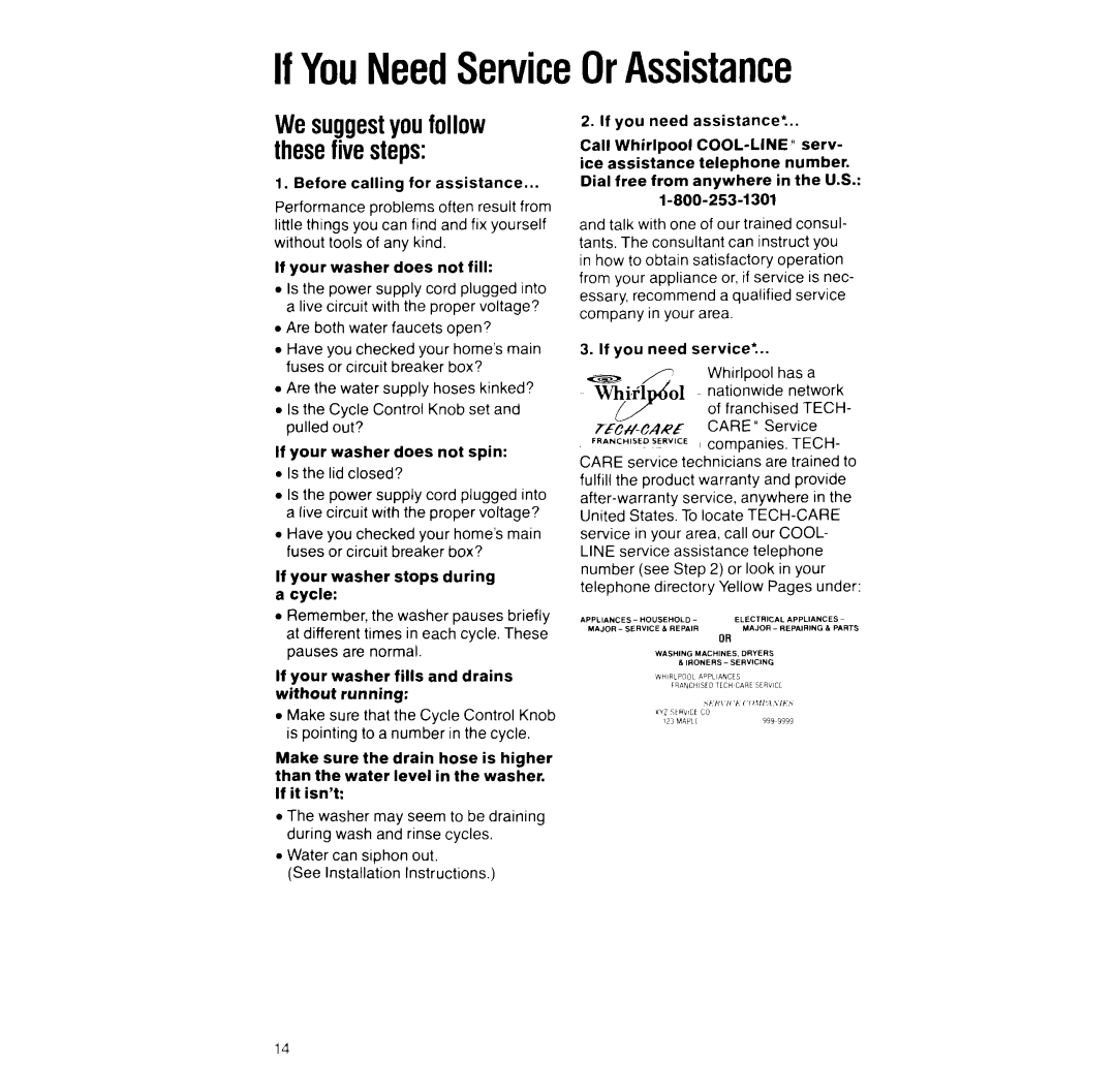 Whirlpool LA5200XT manual IfYouNeedServiceOrAssistance, Ip6, Care ’ Service 