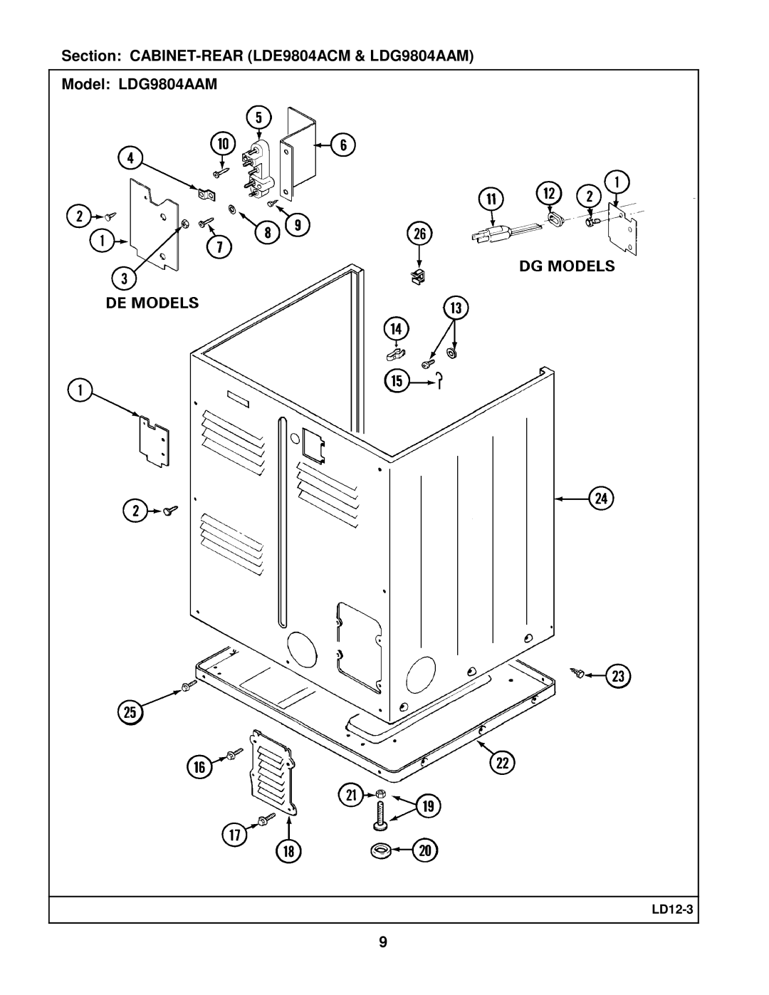 Whirlpool LDG9804AAM manual LD12-3 