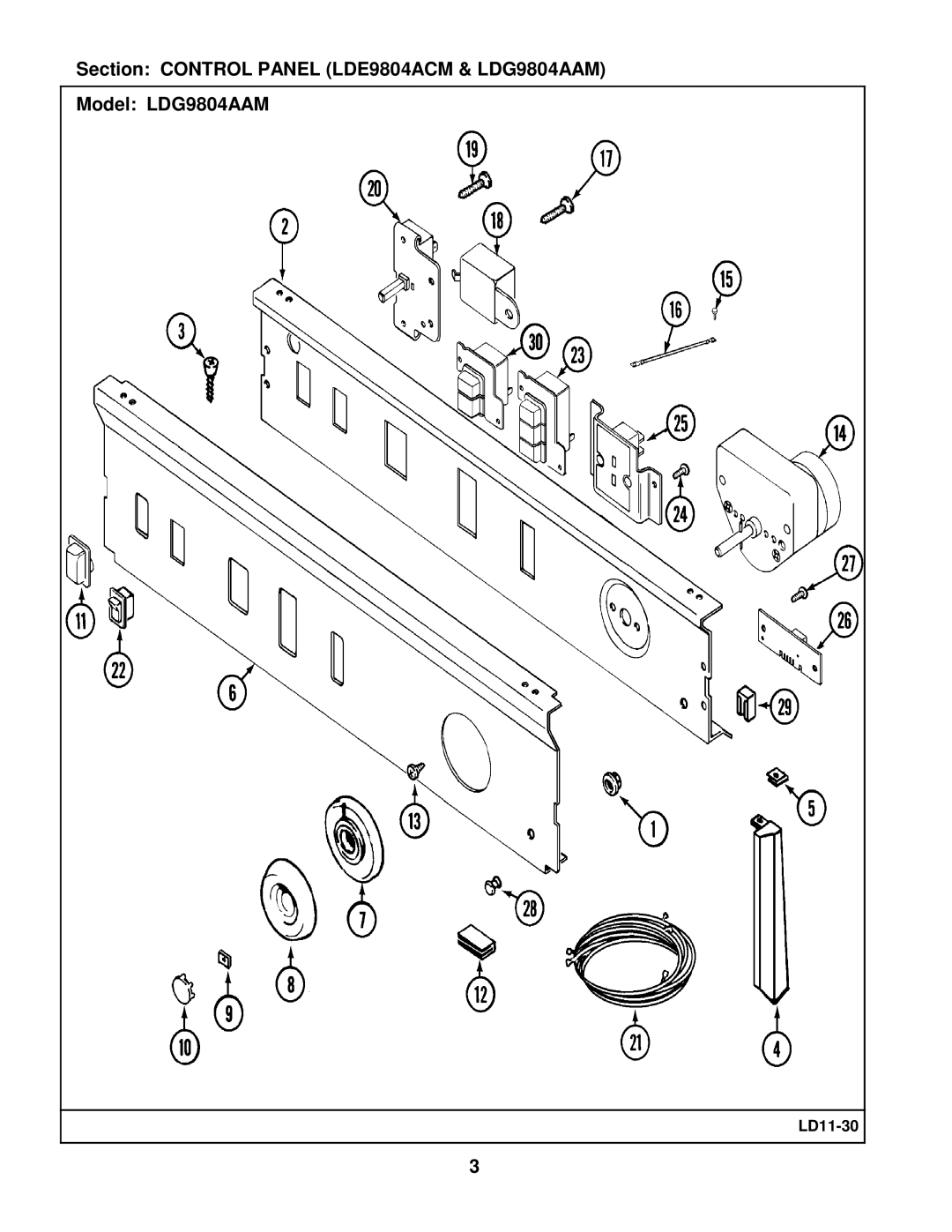 Whirlpool LDG9804AAM manual LD11-30 