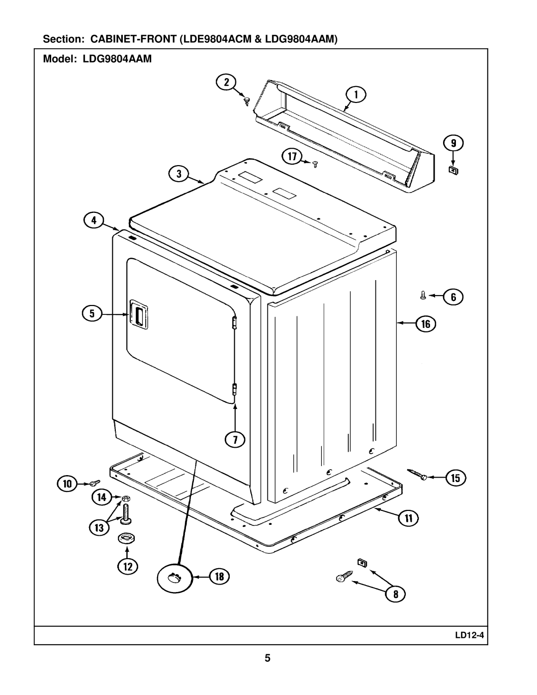 Whirlpool LDG9804AAM manual LD12-4 