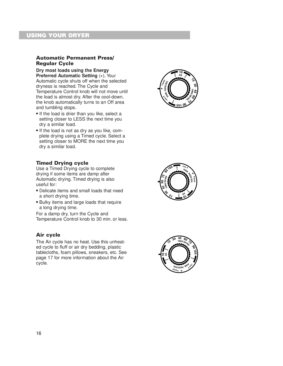 Whirlpool LDR3822HQ0 installation instructions Automatic Permanent Press/ Regular Cycle 