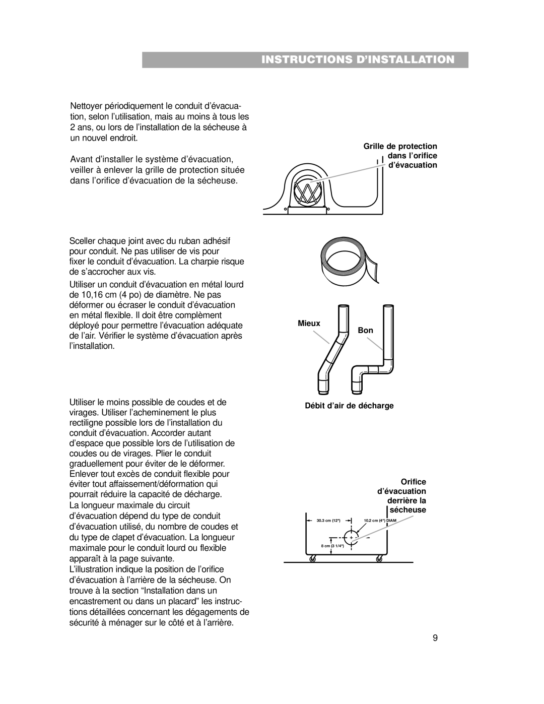 Whirlpool LDR3822HQ0 installation instructions 30.3 cm 