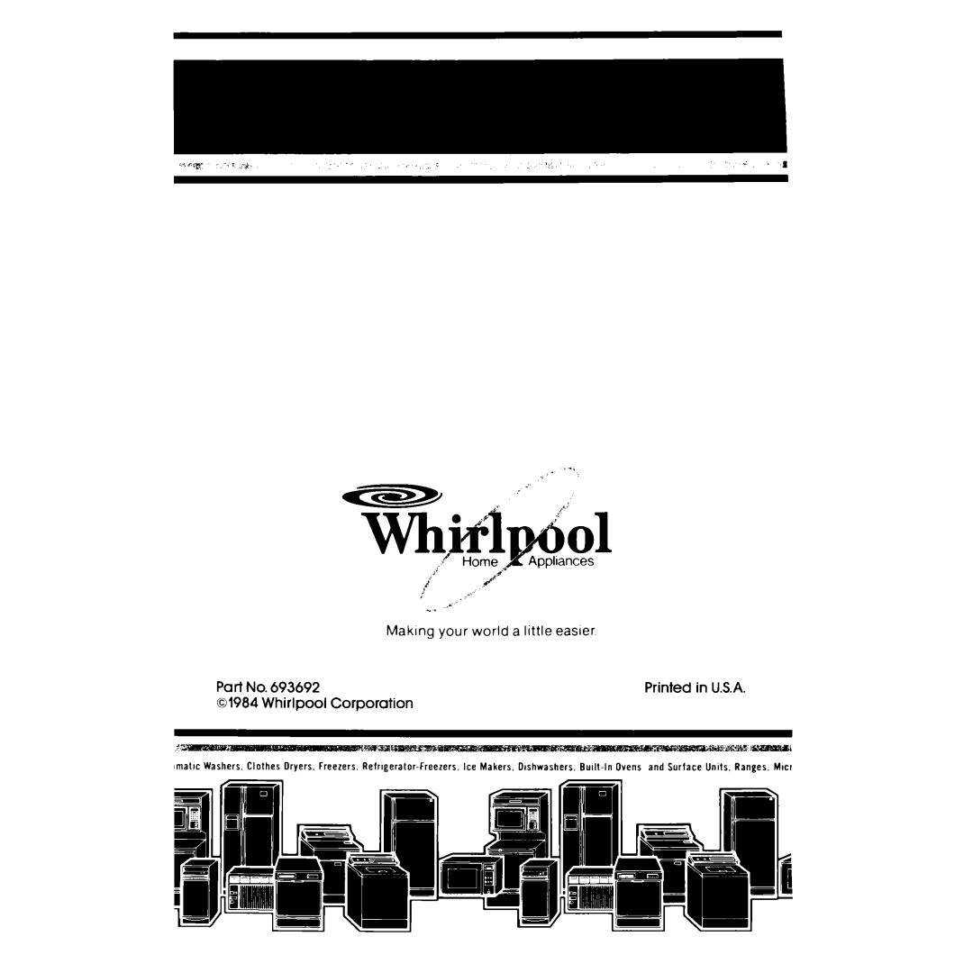 Whirlpool LE5530XP manual Maklng your world a little easier Whirlpool Corporation 