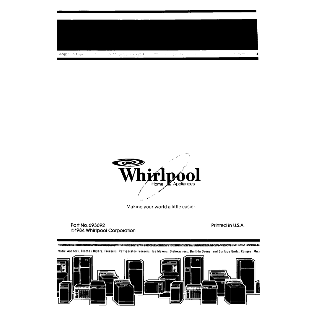 Whirlpool LE5530XP manual Maklng your world a little easier, Whirlpool, Corporation, Printed in U.S.A 