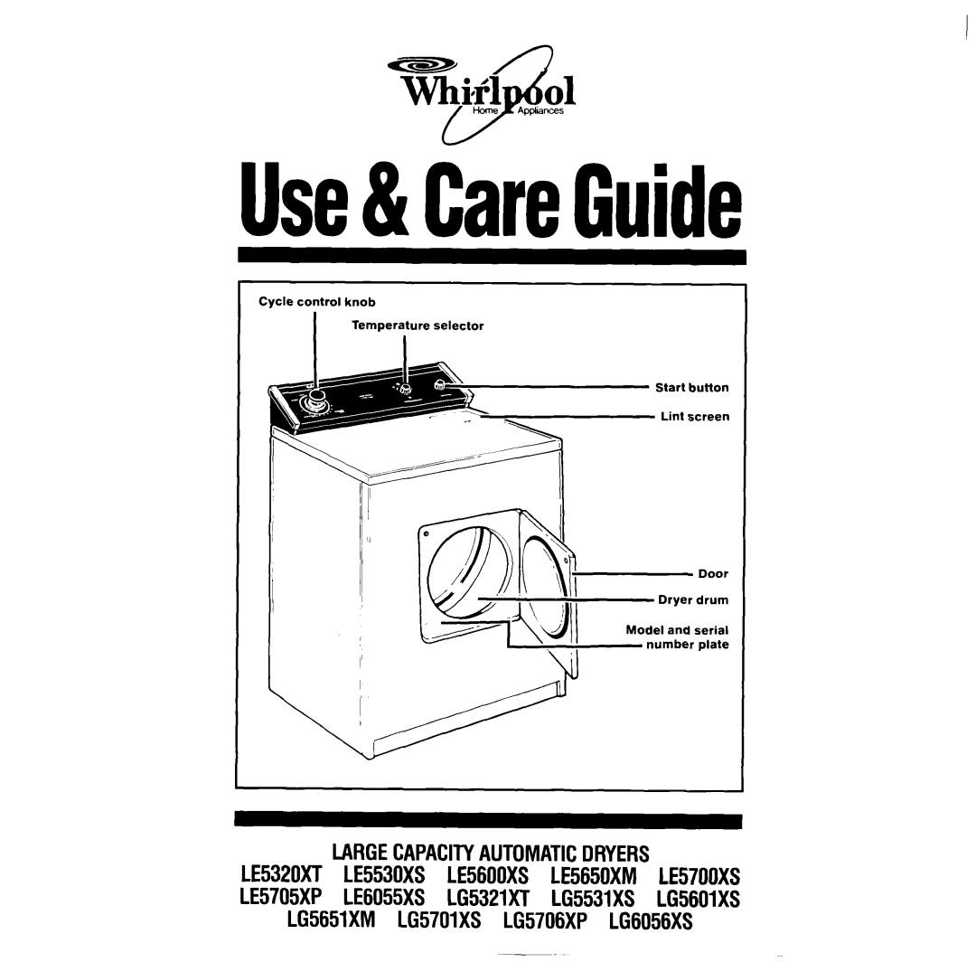 Whirlpool LE5320XT, LE5530XS manual Use&CareGuide 