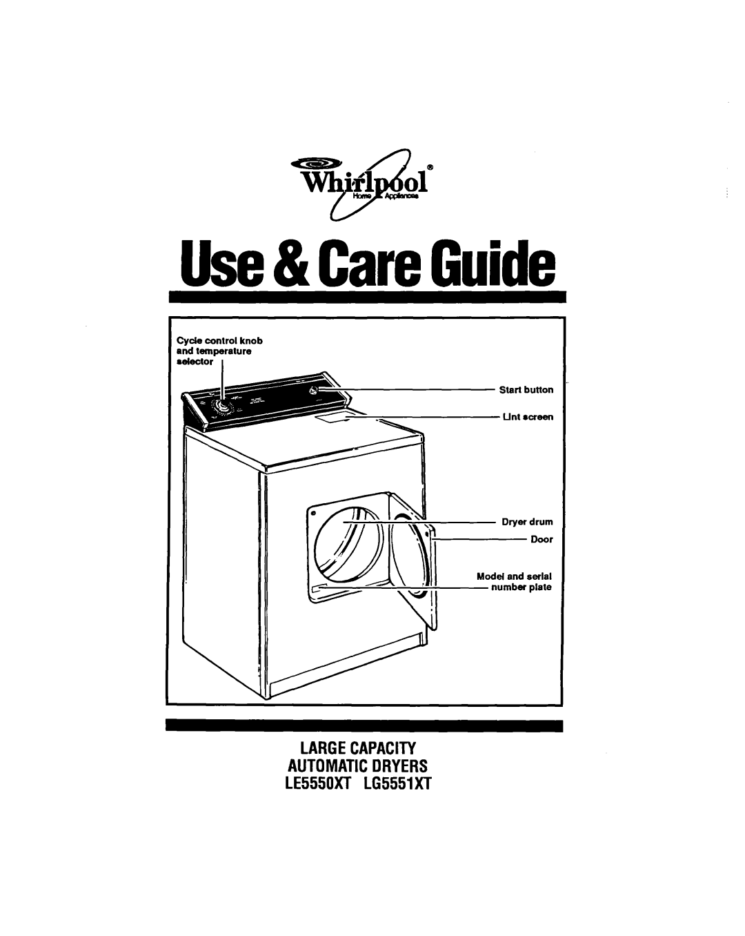 Whirlpool LE5550XT manual Use&CareGuide 