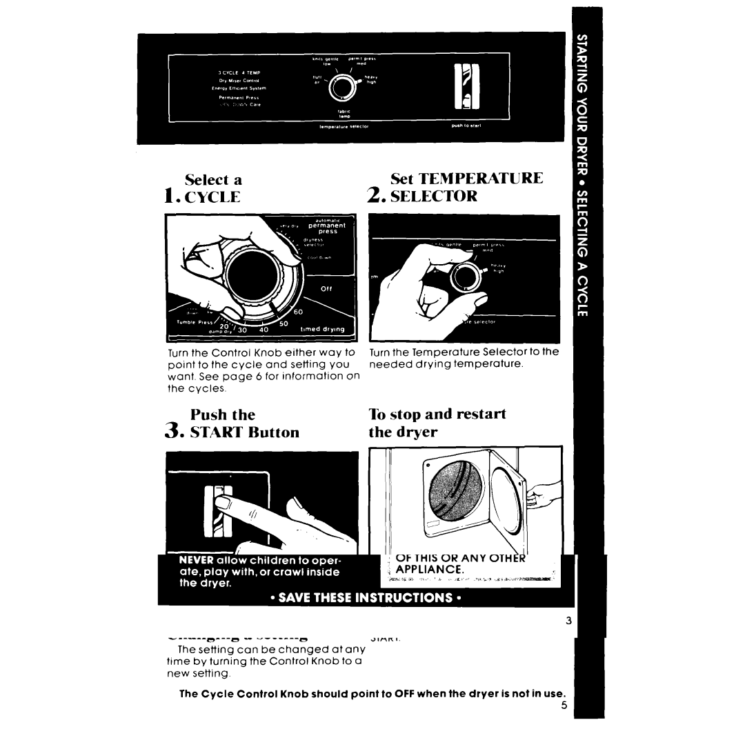 Whirlpool LG5796XM, LE5795XM manual Cycle Selector 