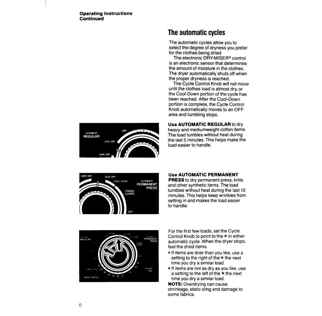 Whirlpool LG948lXW manual Theautomaticcycles, Operating Instructions 