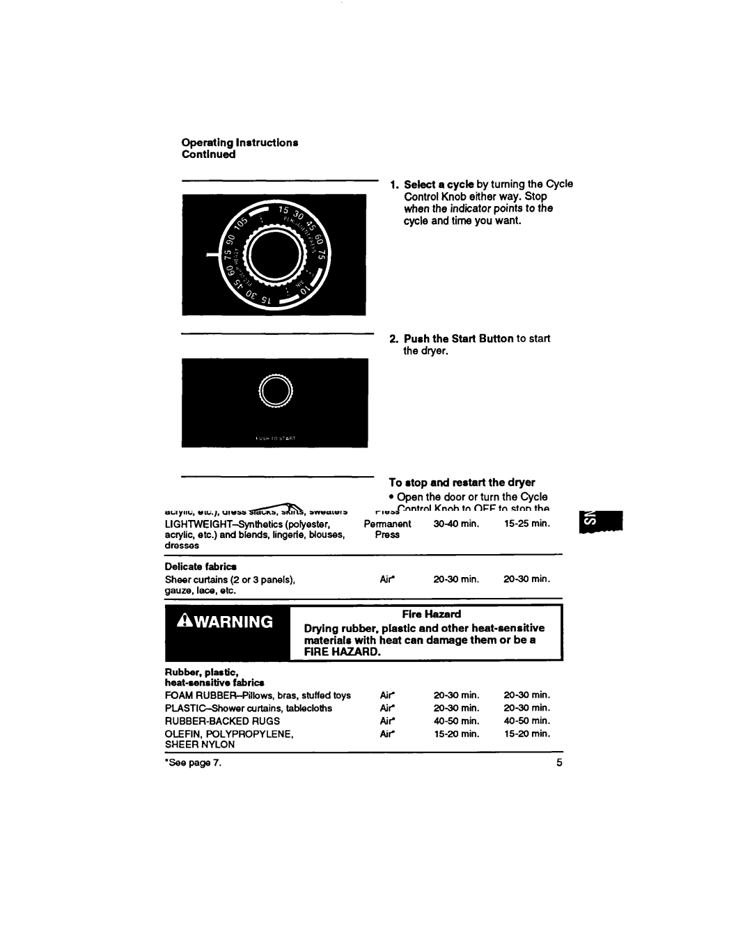 Whirlpool LGR3422A, LDR3422A manual 