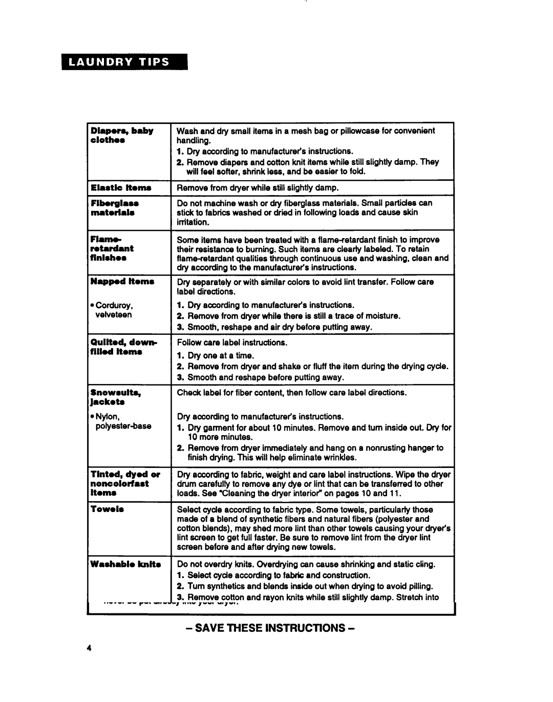 Whirlpool LGR3622B, LDR3822B manual Qulltod, down- flllod ltom8 Snowrulk Jackok 