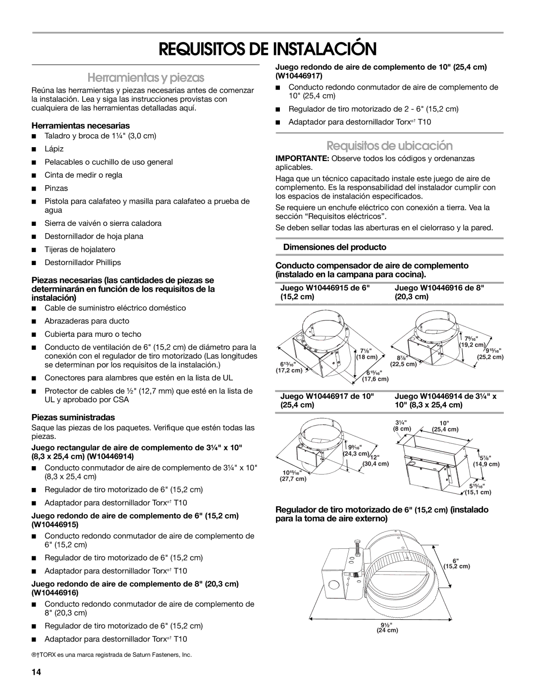 Whirlpool LI30LA/W10463244A Requisitos DE Instalación, Herramientas y piezas, Requisitos de ubicación 