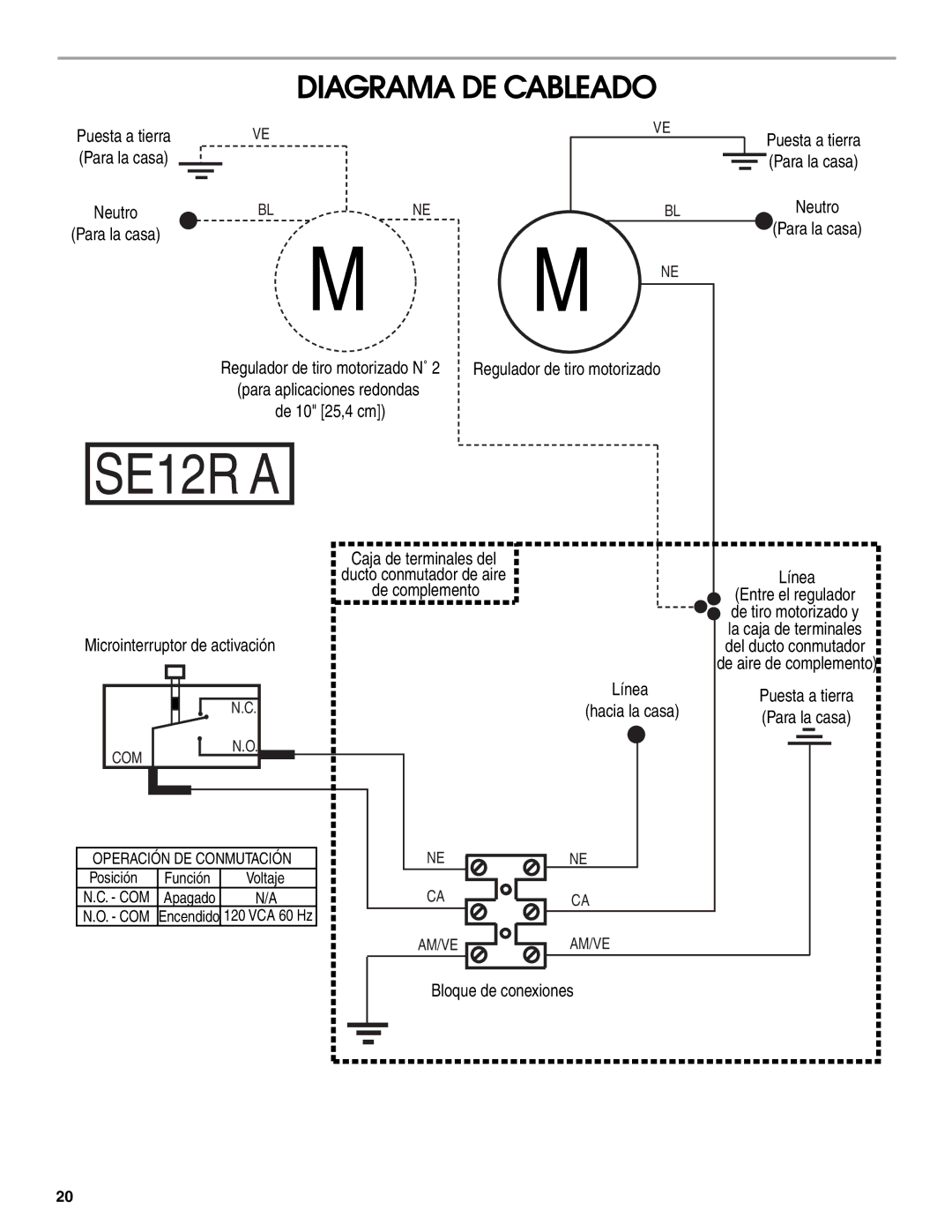 Whirlpool LI30LA/W10463244A installation instructions Diagrama DE Cableado, Microinterruptor de activación 