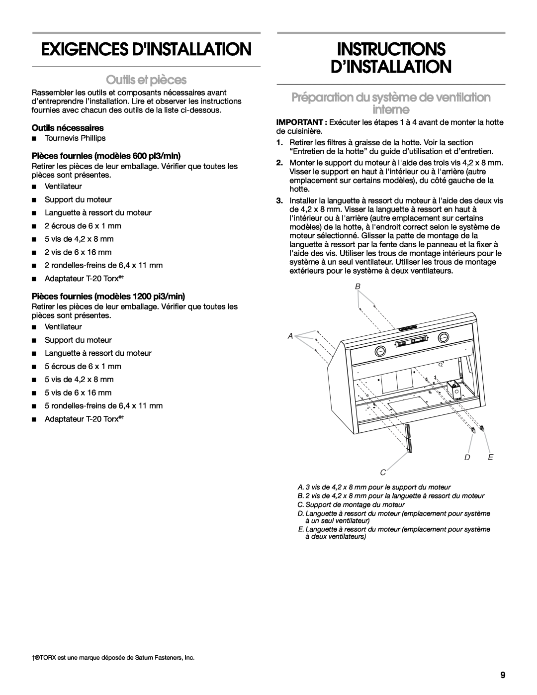Whirlpool LI3ZJB / W10331012B Instructions D’Installation, Exigences Dinstallation, Outils et pièces, Outils nécessaires 