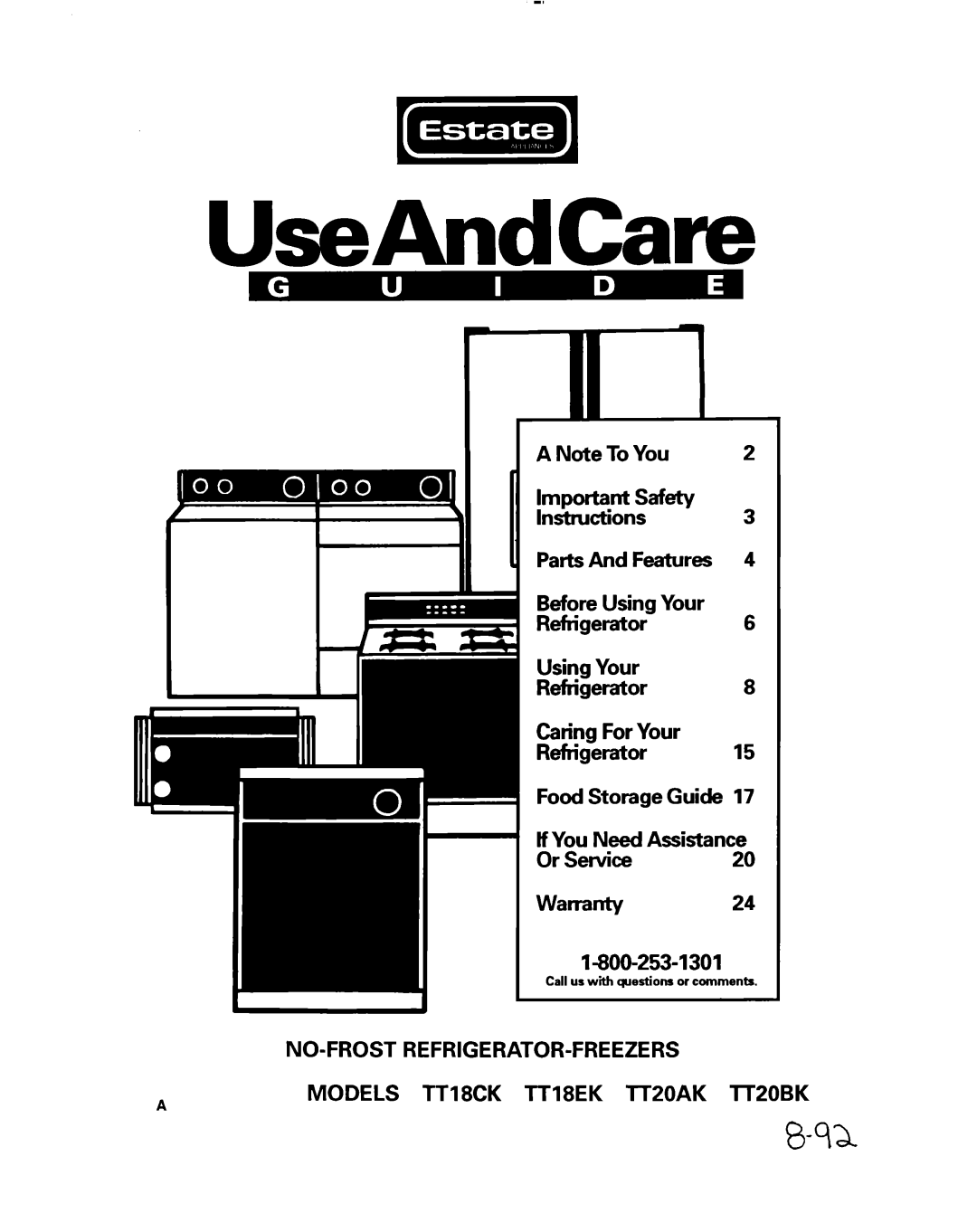 Whirlpool lT20BK, lT20AK, TT18EK, TT18CK warranty UseAndCare 