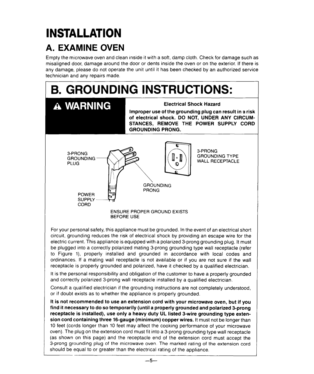 Whirlpool M-ME 08XW warranty Installation, Grounding Instructions 