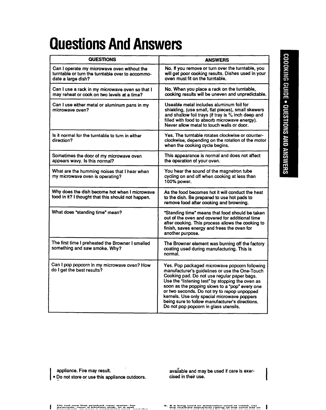 Whirlpool MB7120XY manual QuestionsAndAnswers 