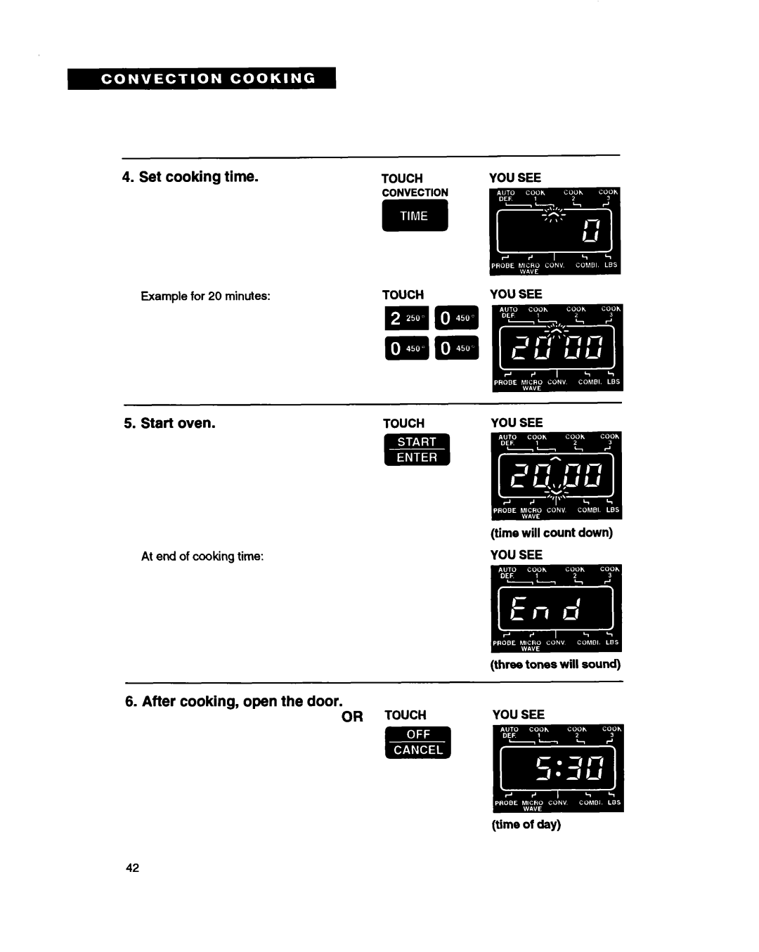 Whirlpool MC8130XA warranty Example for 20 minutes 