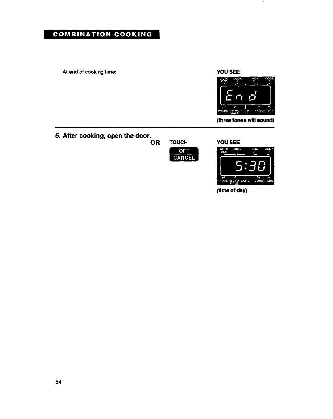 Whirlpool MC8130XA warranty At end of cooking time Three tones will sound 