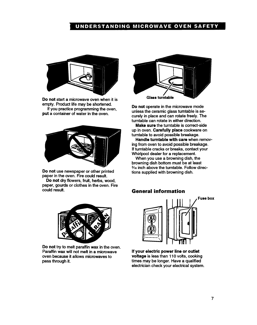 Whirlpool MC8130XA warranty General information 