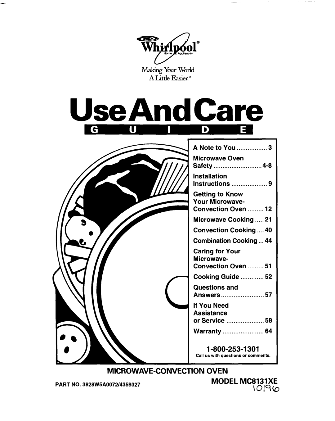 Whirlpool MC8131XE installation instructions UseAndCare, Mal+ Xnr world Litde Easier 