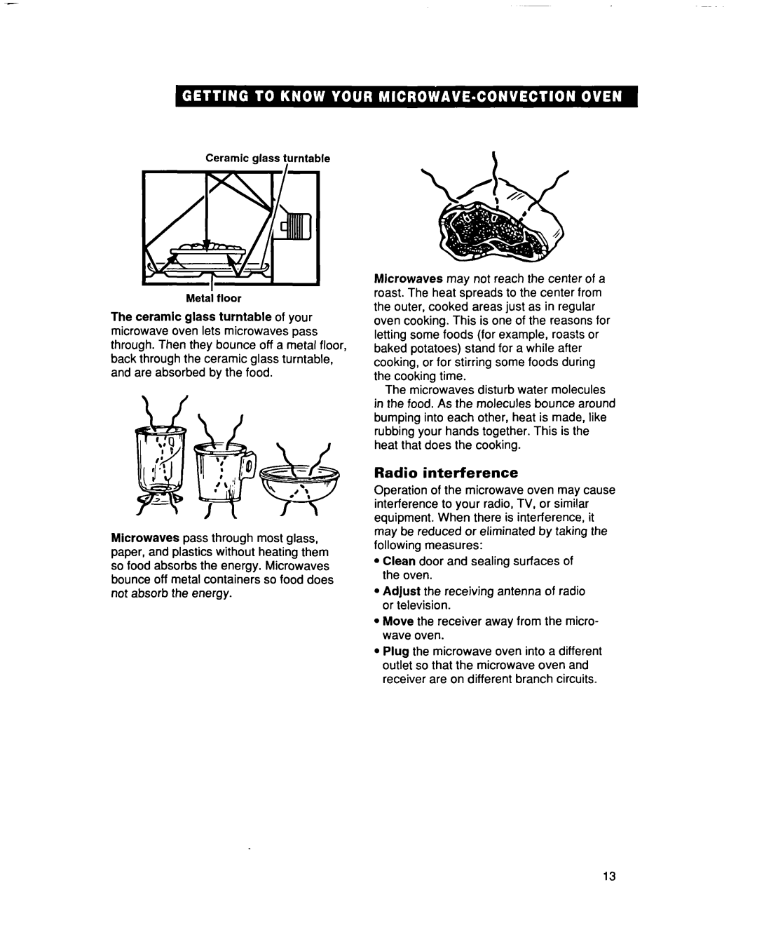 Whirlpool MC8131XE installation instructions Radio interference 