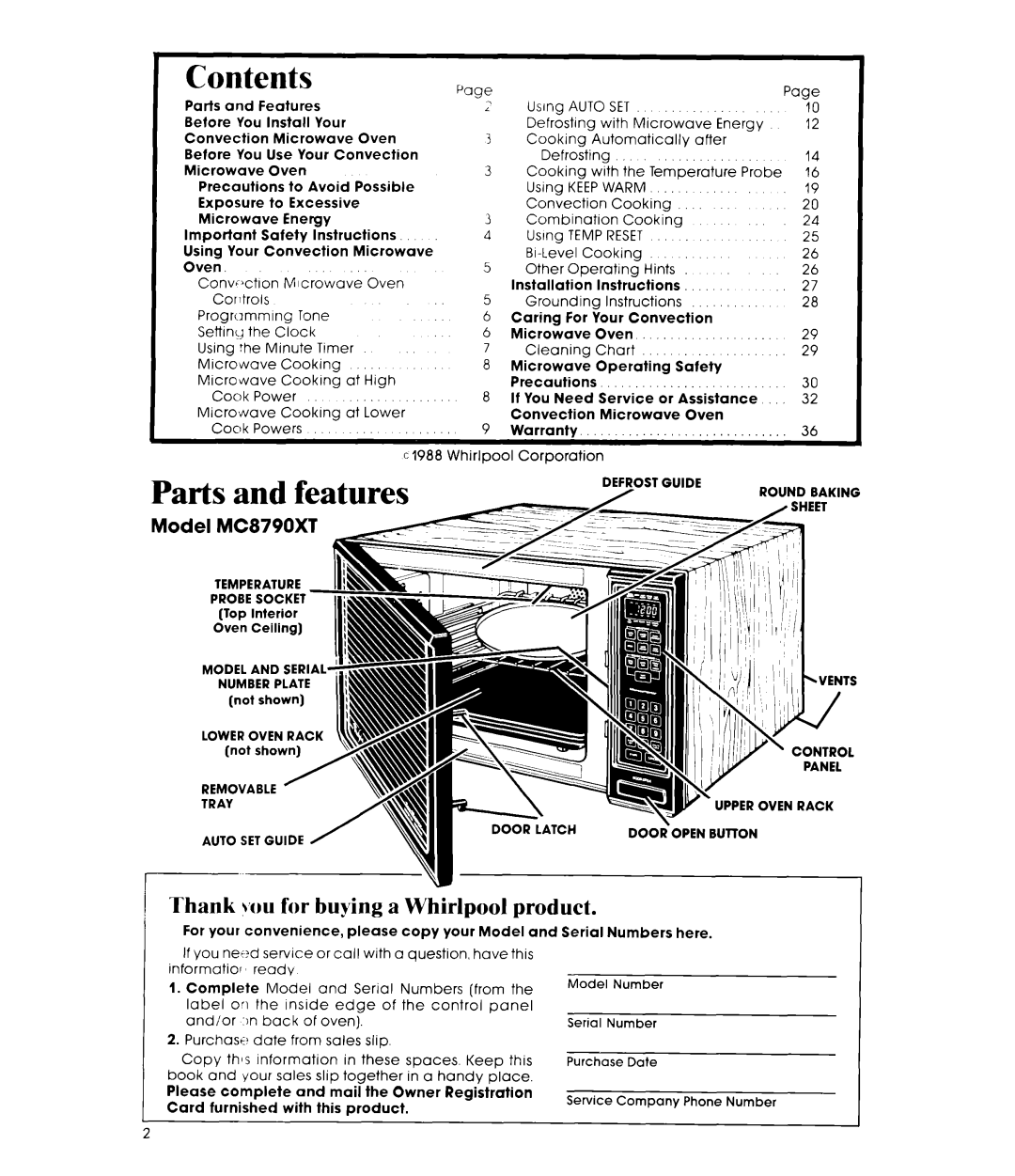 Whirlpool MCB790XT manual Lis 