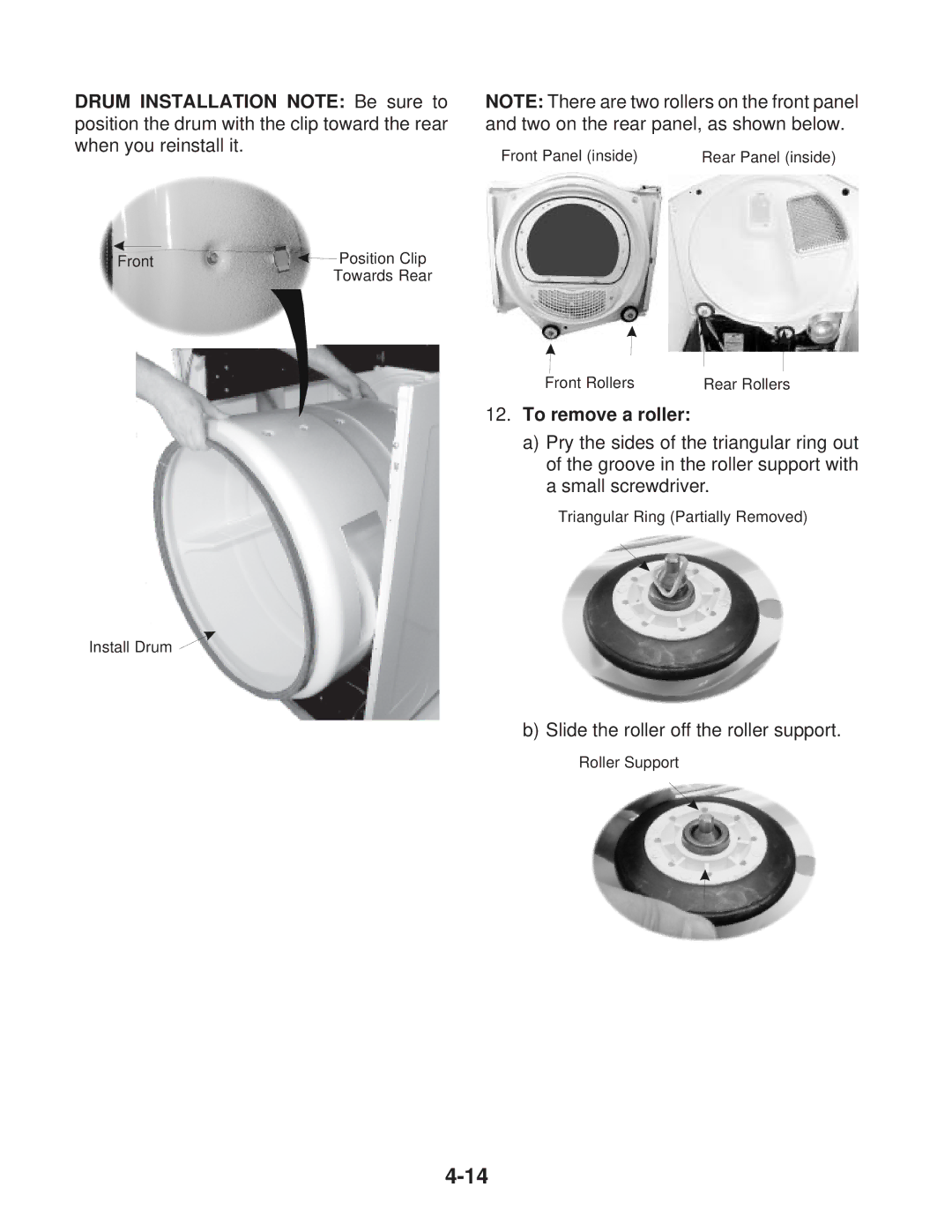 Whirlpool MED / GD 9700S, MED / GD 9600S manual To remove a roller 