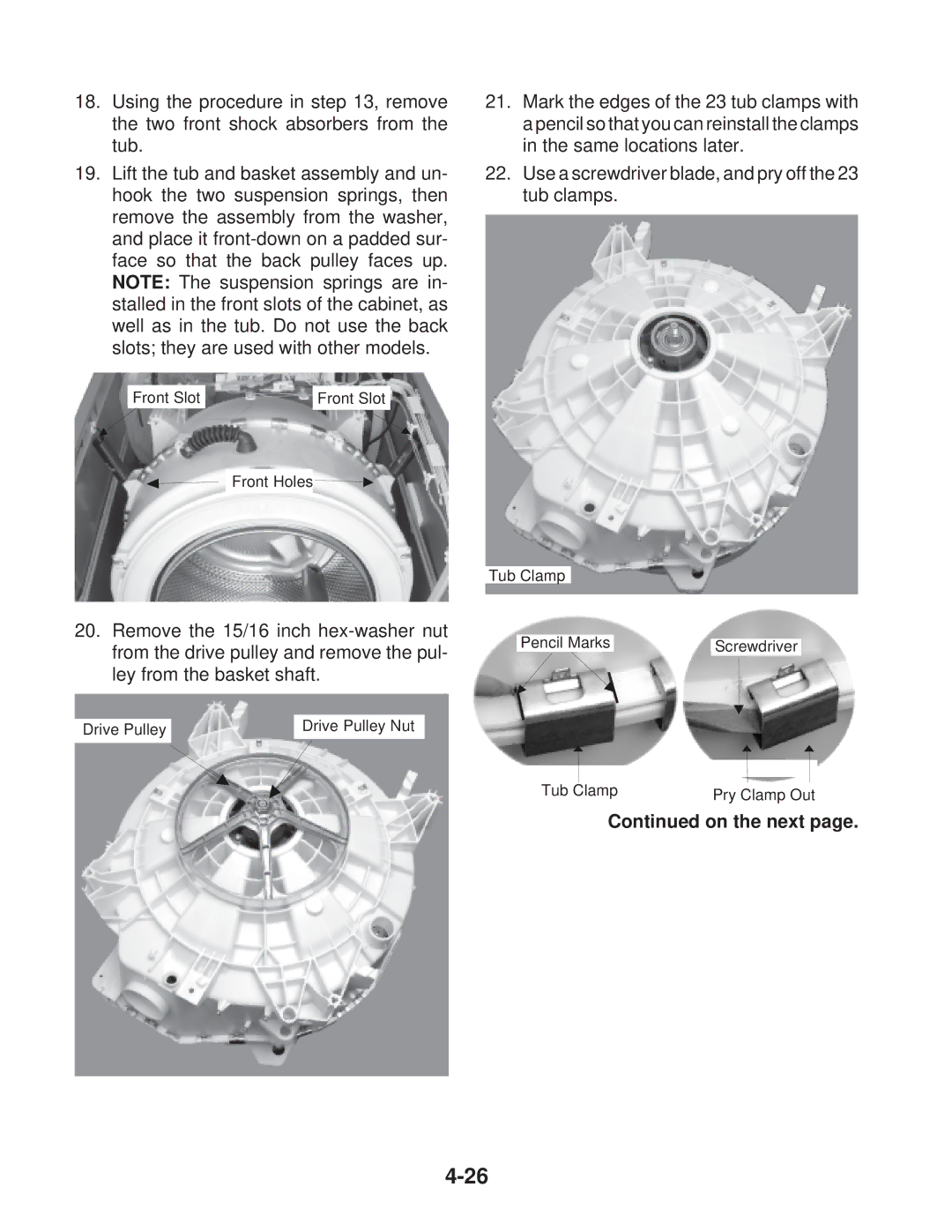 Whirlpool MFW 9600S, MFW 9700S manual Front Slot Front Holes 