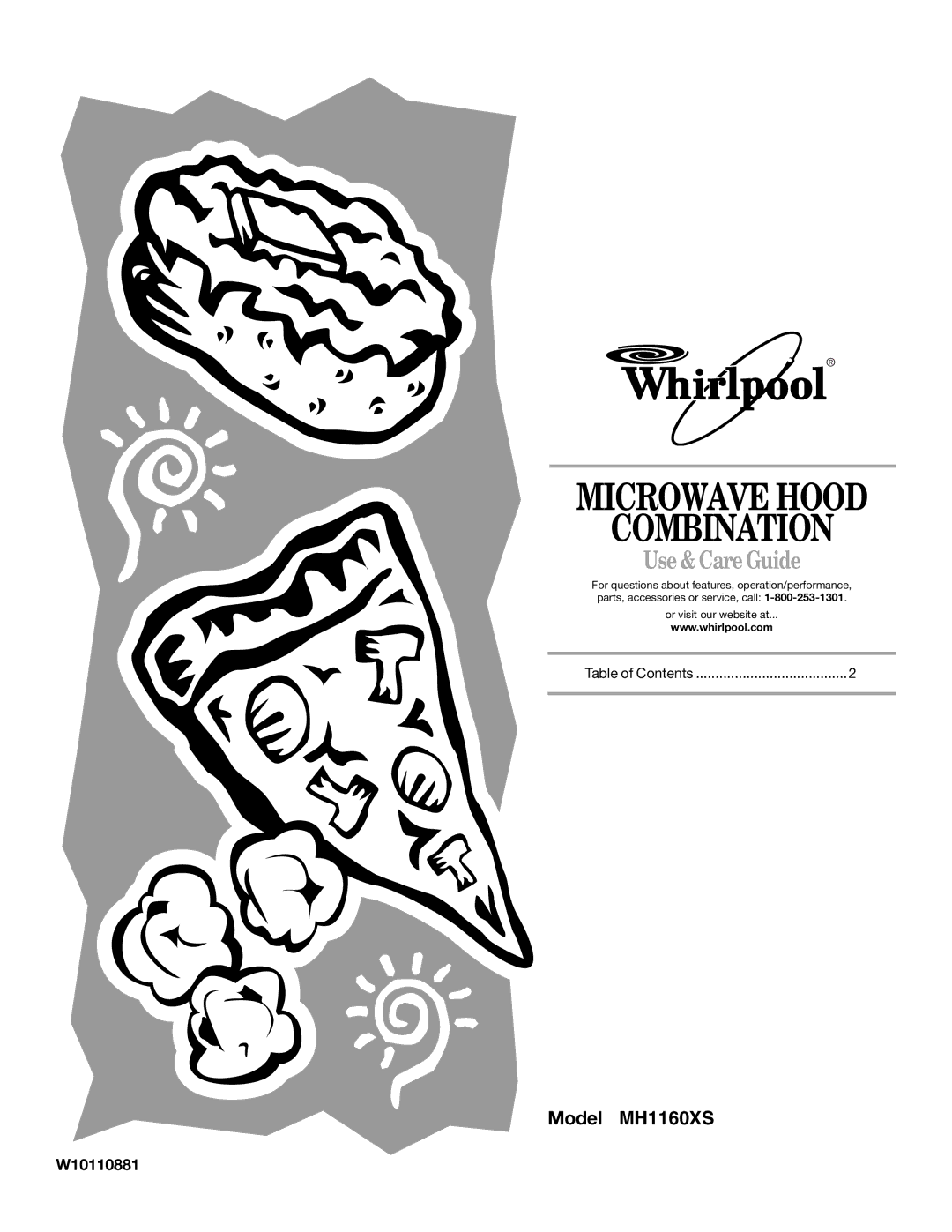 Whirlpool MH1160XS manual Microwave Hood Combination, W10110881 