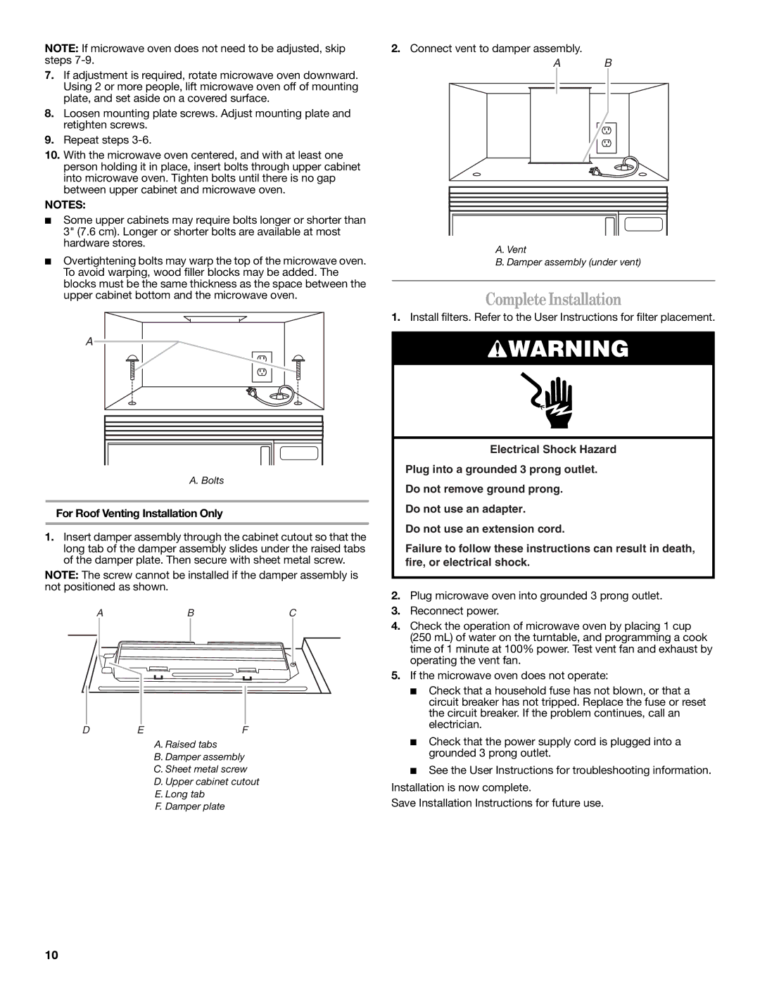 Whirlpool MH3184XPS5 installation instructions CompleteInstallation 