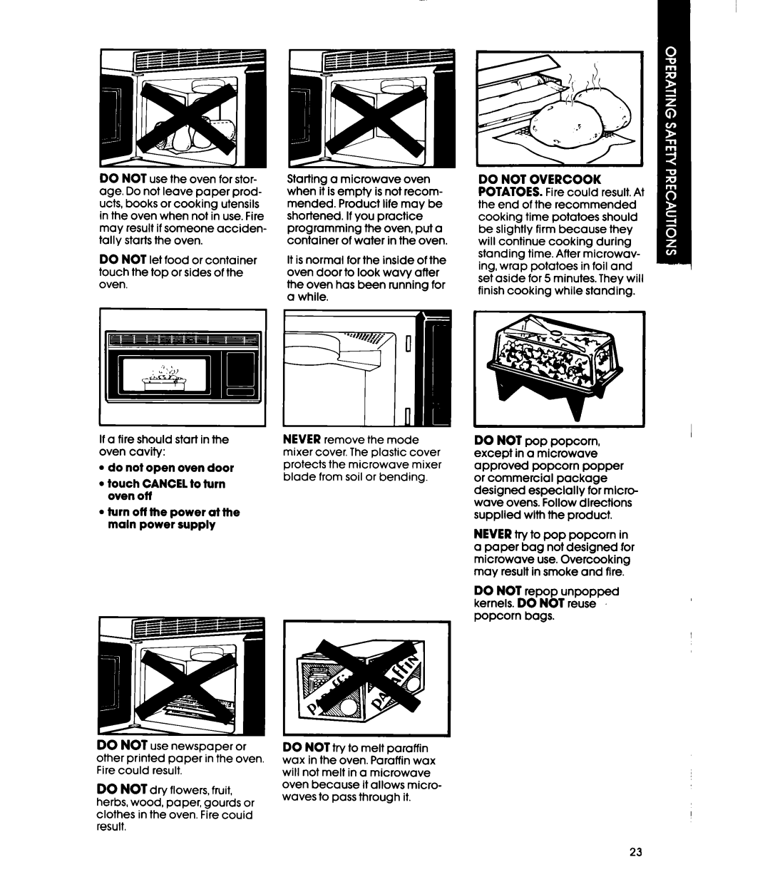 Whirlpool MH6100XY manual Do not Overcook POTATOES.Fire could result. At 