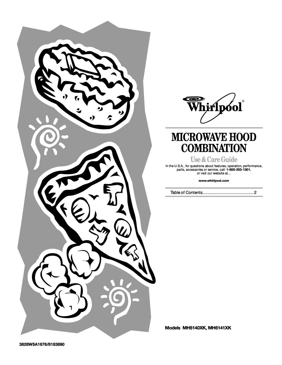 Whirlpool MH6140XK, MH6141XK manual Microwave Hood Combination, Use & Care Guide 