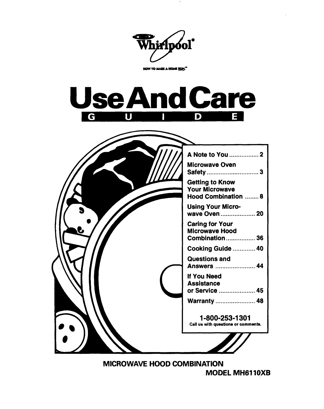 Whirlpool MH61lqXB warranty UseAndCare, Or Service .................... Warranty 