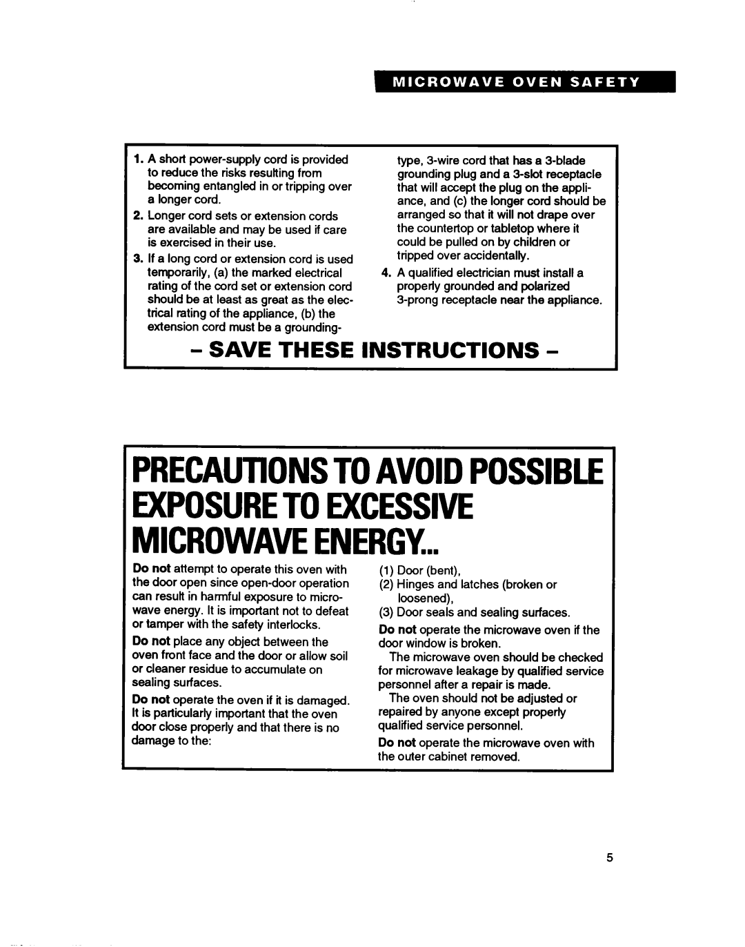 Whirlpool MH61lqXB warranty 