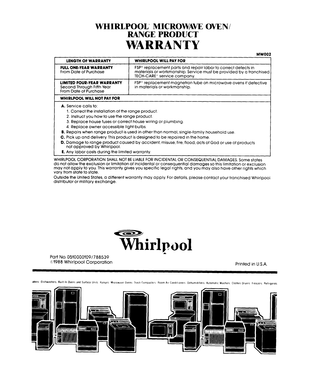 Whirlpool MH6600XM manual Hpool 