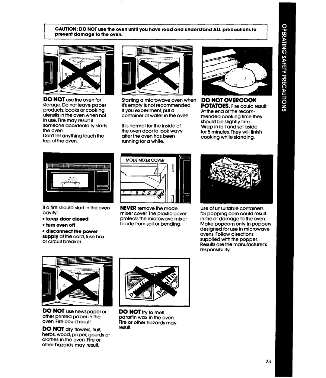 Whirlpool MH6600XW, MH6600XV manual Prevent damage to the oven 