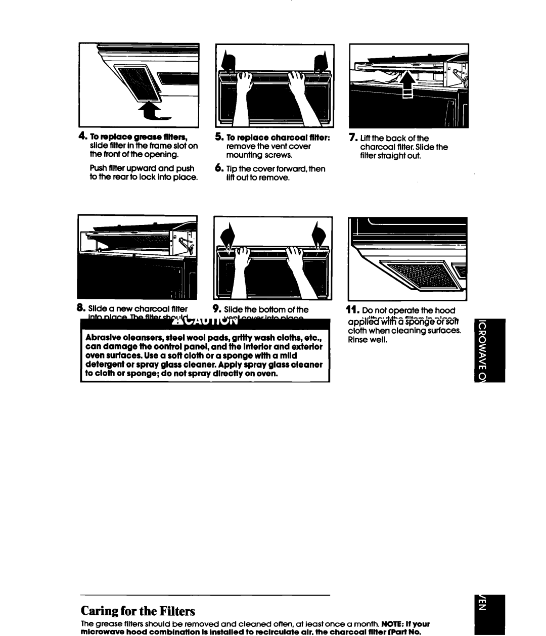 Whirlpool MH66OOXXO, MH6600XWl manual DOnot operate the hood without the filters In place 