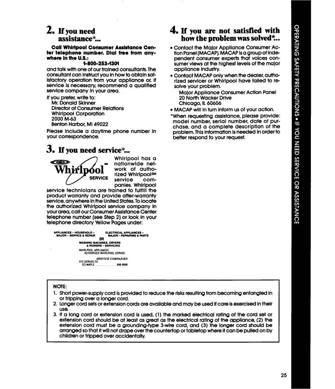 Whirlpool MH6600XWl, MH66OOXXO manual If YOU need As&ance, If you need servic4 