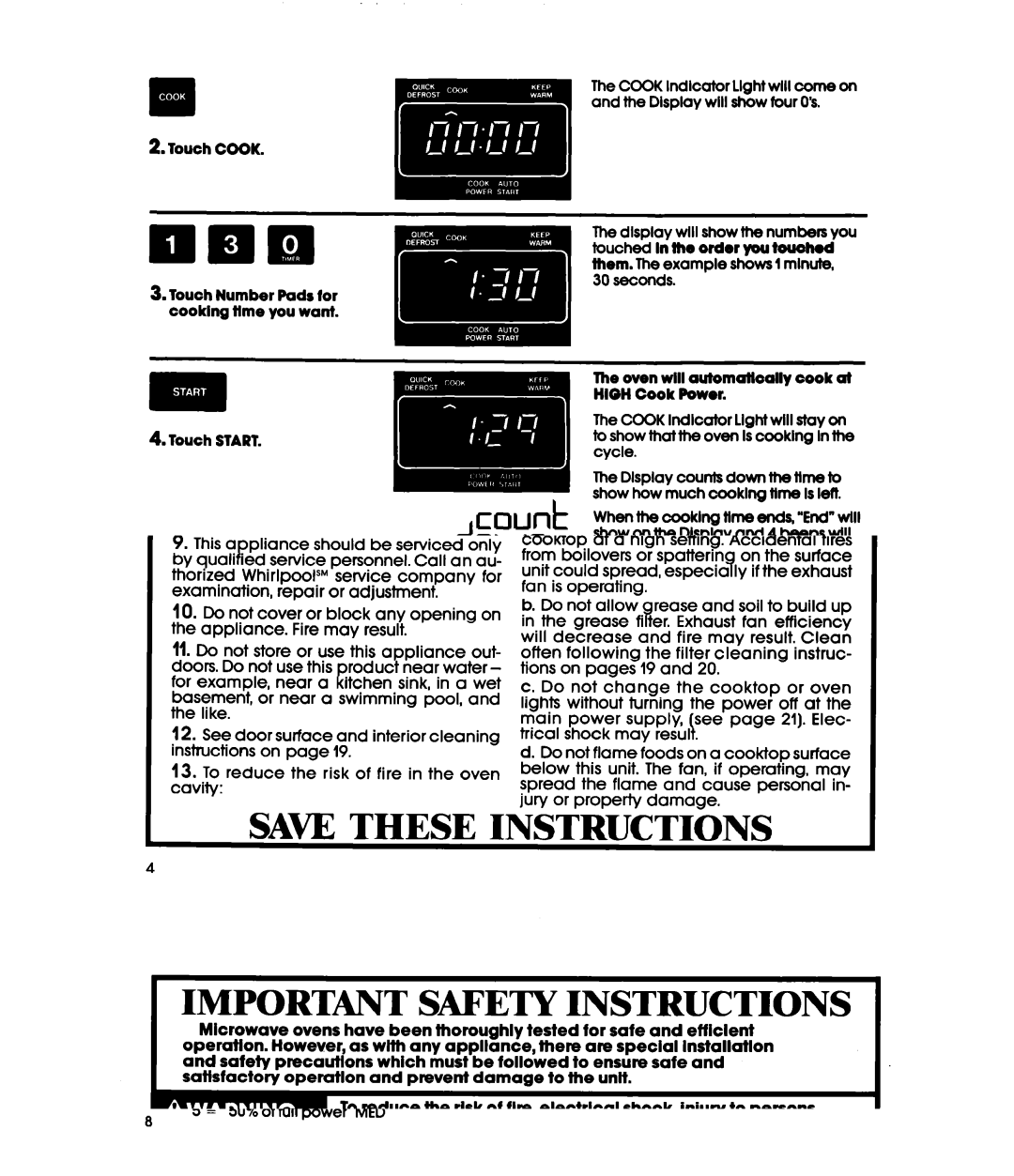 Whirlpool MH66OOXXO, MH6600XWl manual D0Wt-l, Cooking at Lower Cook Powers, Changing the Cooklng Time 